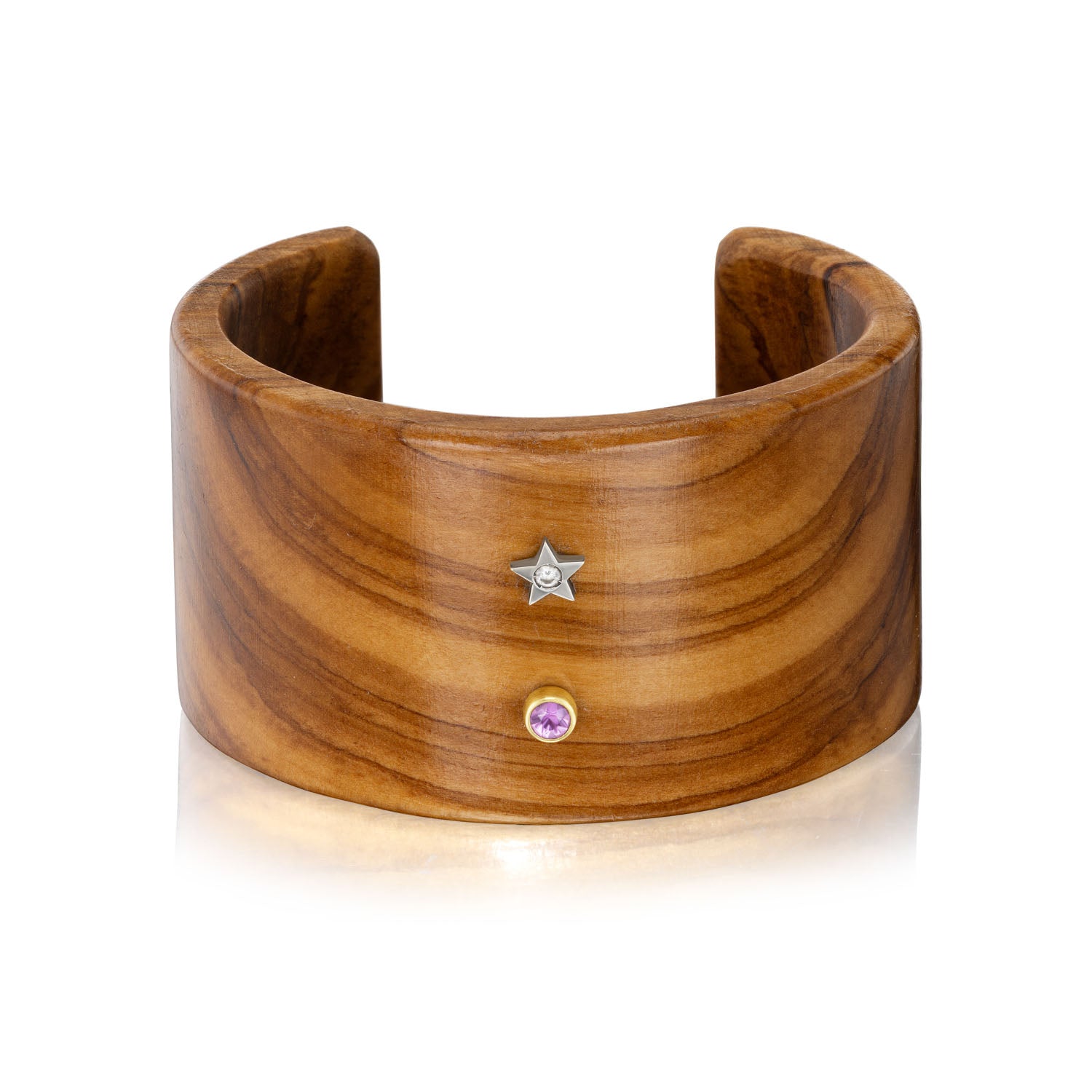 Pink Sapphire Ora Wood Sunrise Cuff
