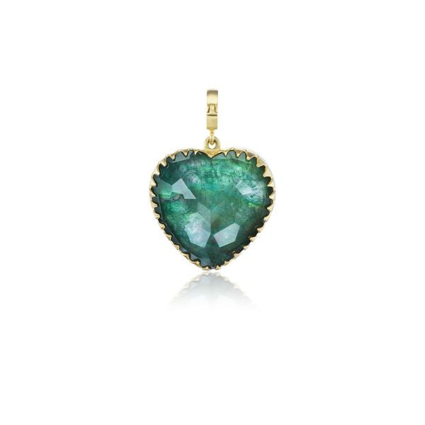 Small green labradorite heart charm