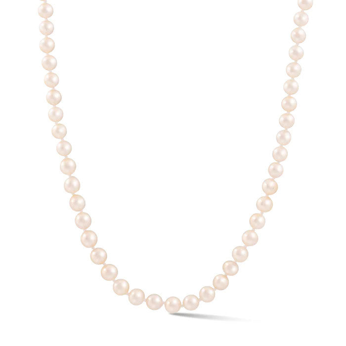 White Akoya Pearl Howie Necklace in Yellow Gold