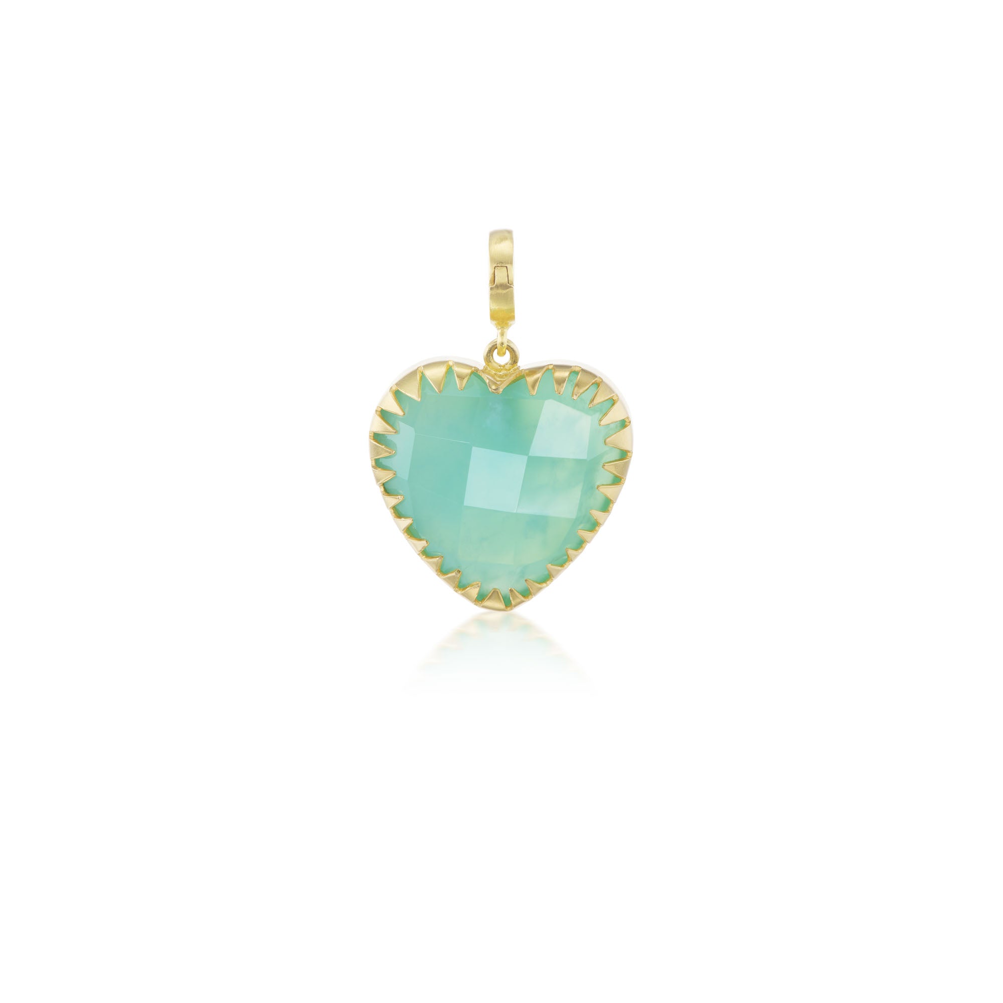 Small Chrysoprase Heart Charm