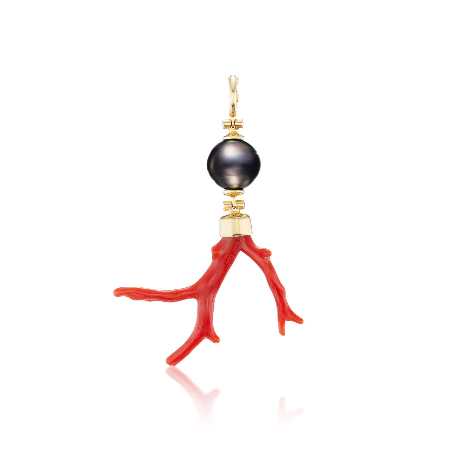 Italian Vintage Coral & Tahitian Pearl Charm