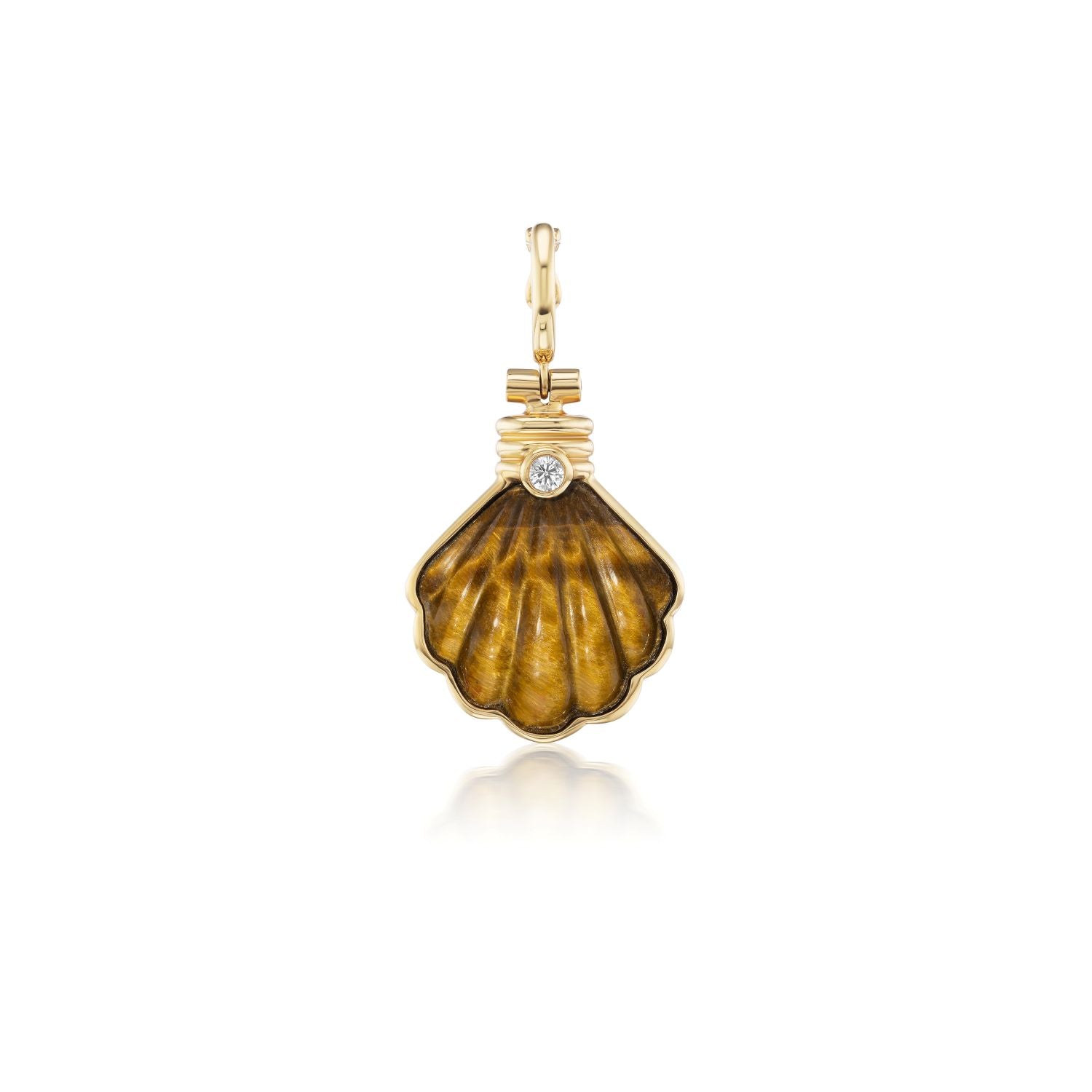 Tiger Eye Shell Clip On Charm