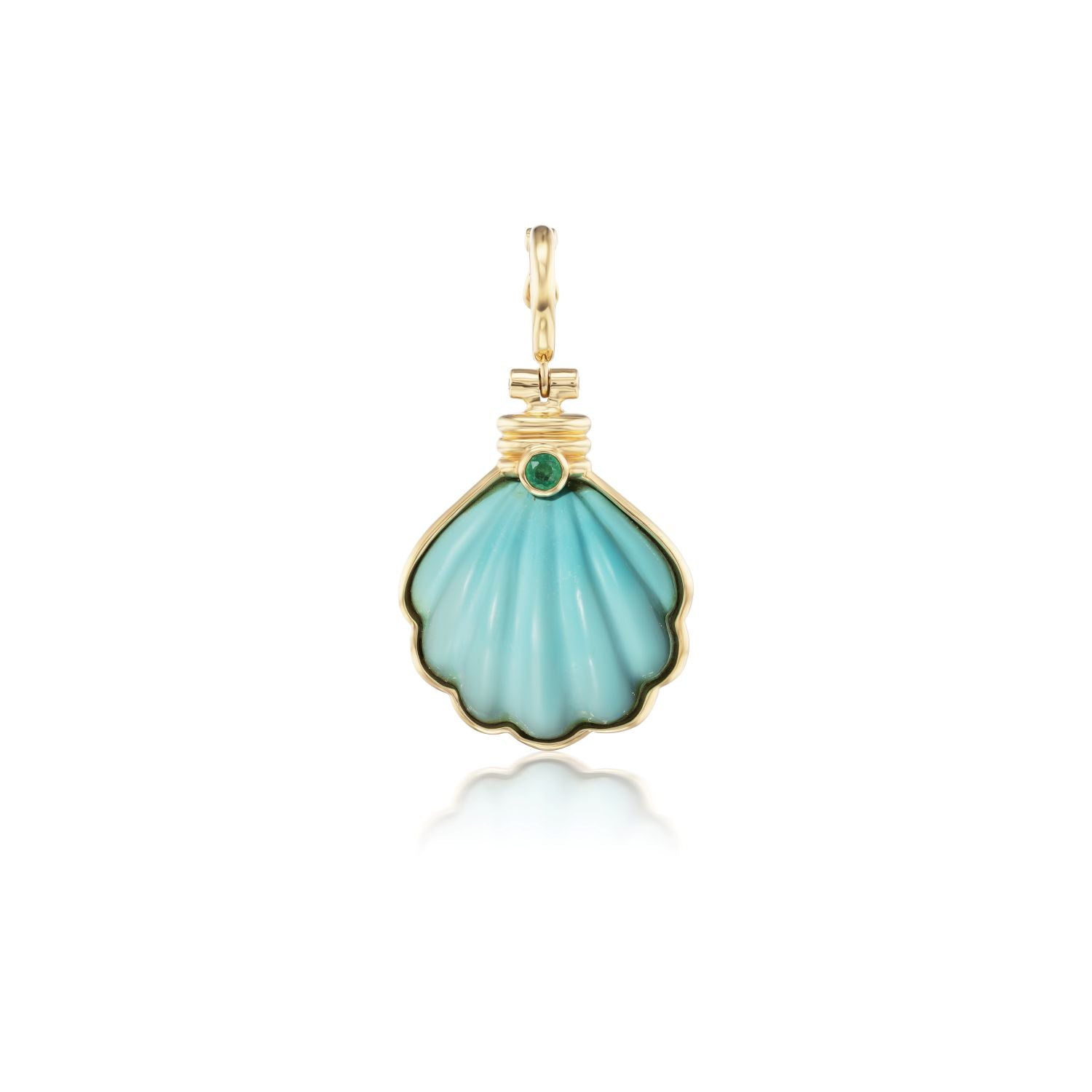 Turquoise Shell Clip On Charm