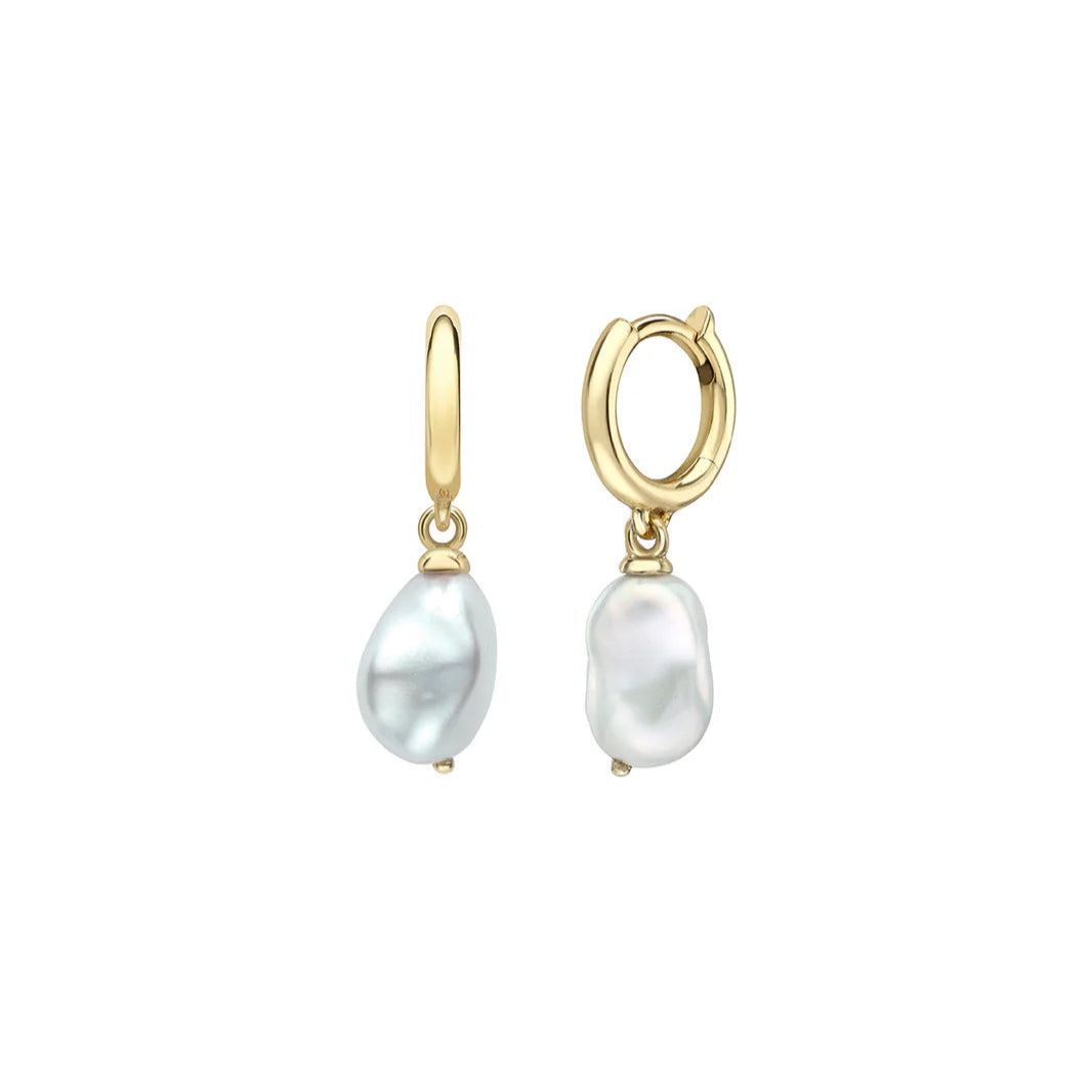 Baroque Pearl Mini Hoop Earrings