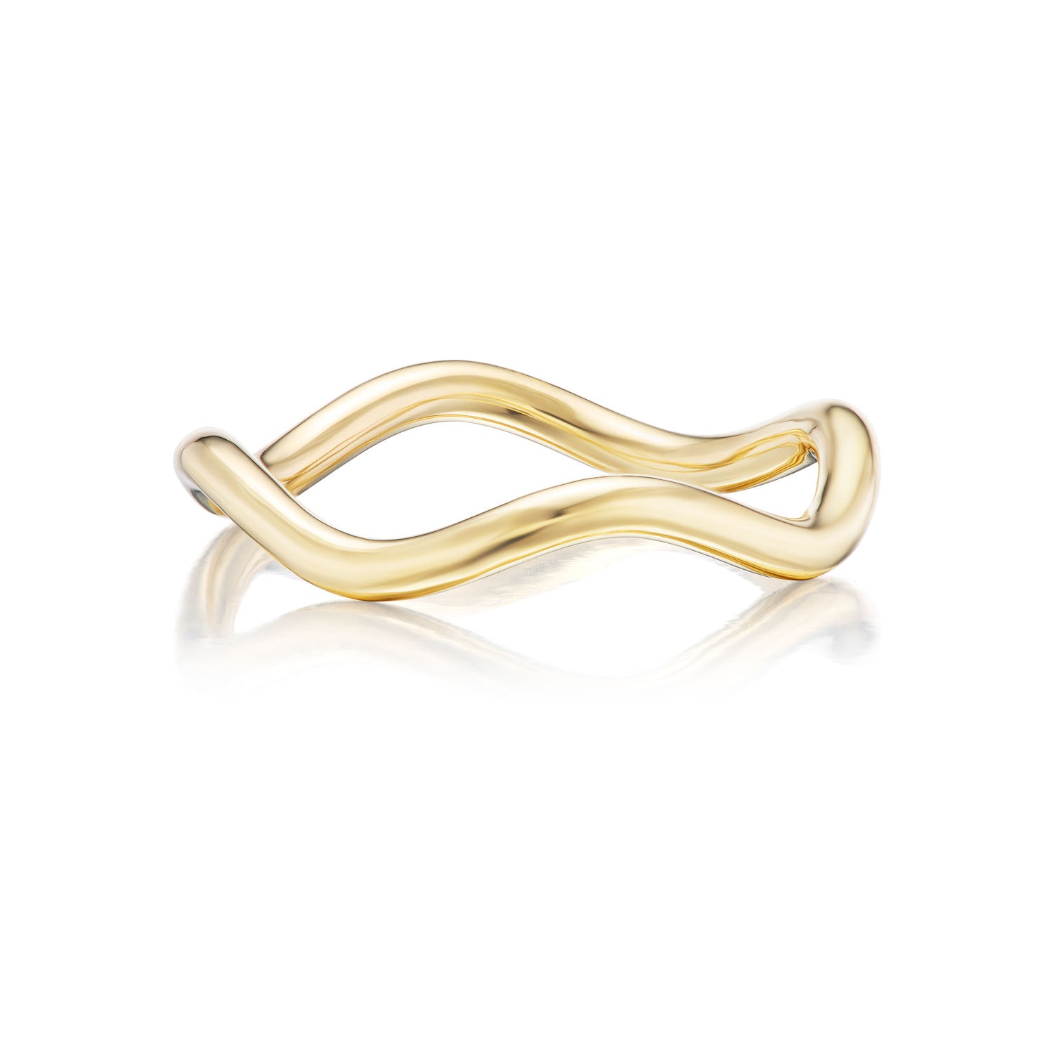 Polished Gold Curve Ring