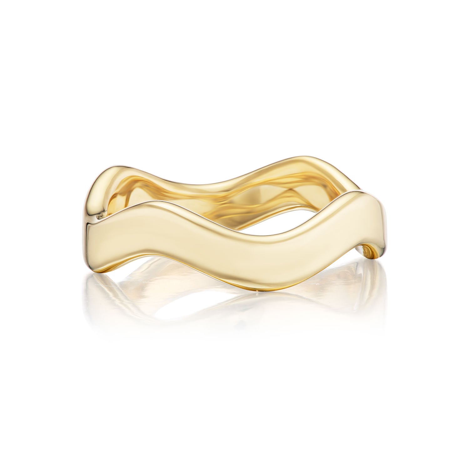 Polished Gold Thick Curve Ring