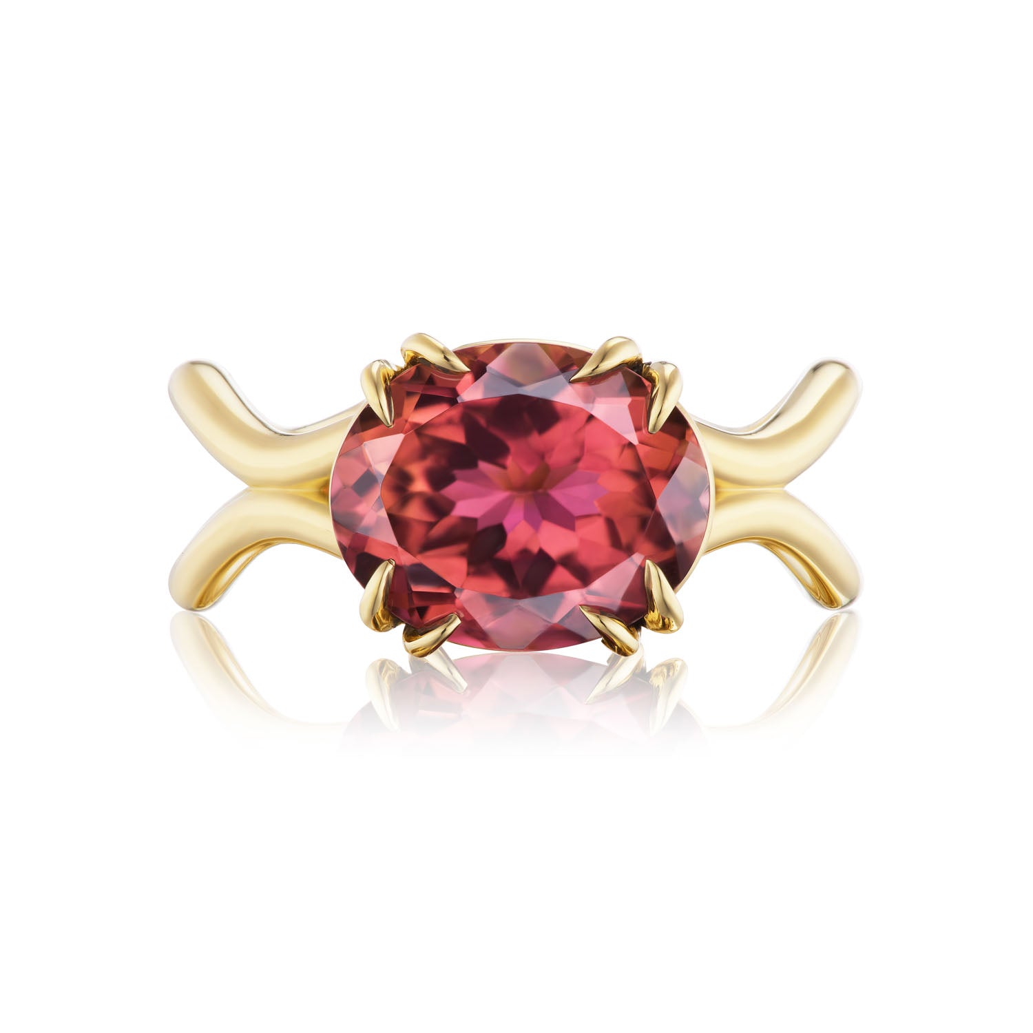 Rubellite Curve Rose Ring