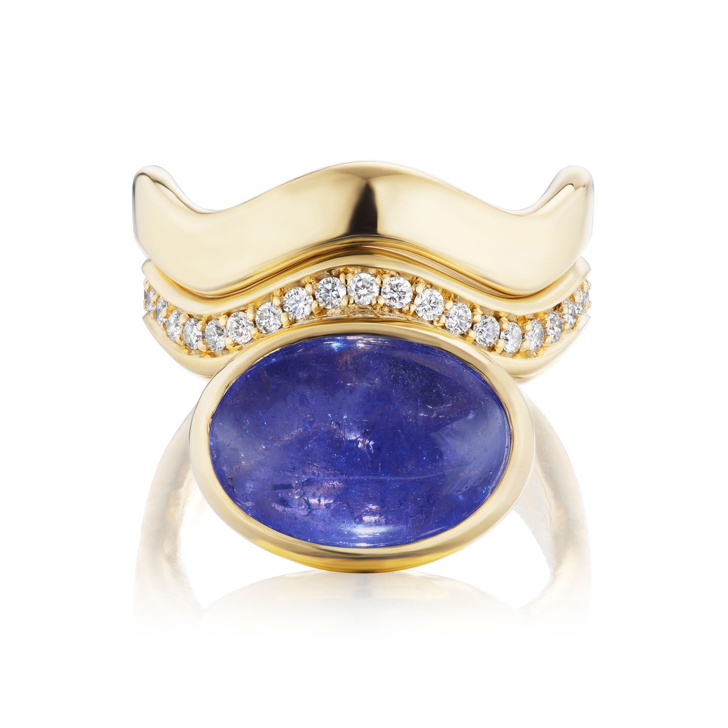 Tanzanite & Diamond Curve Aurora Ring