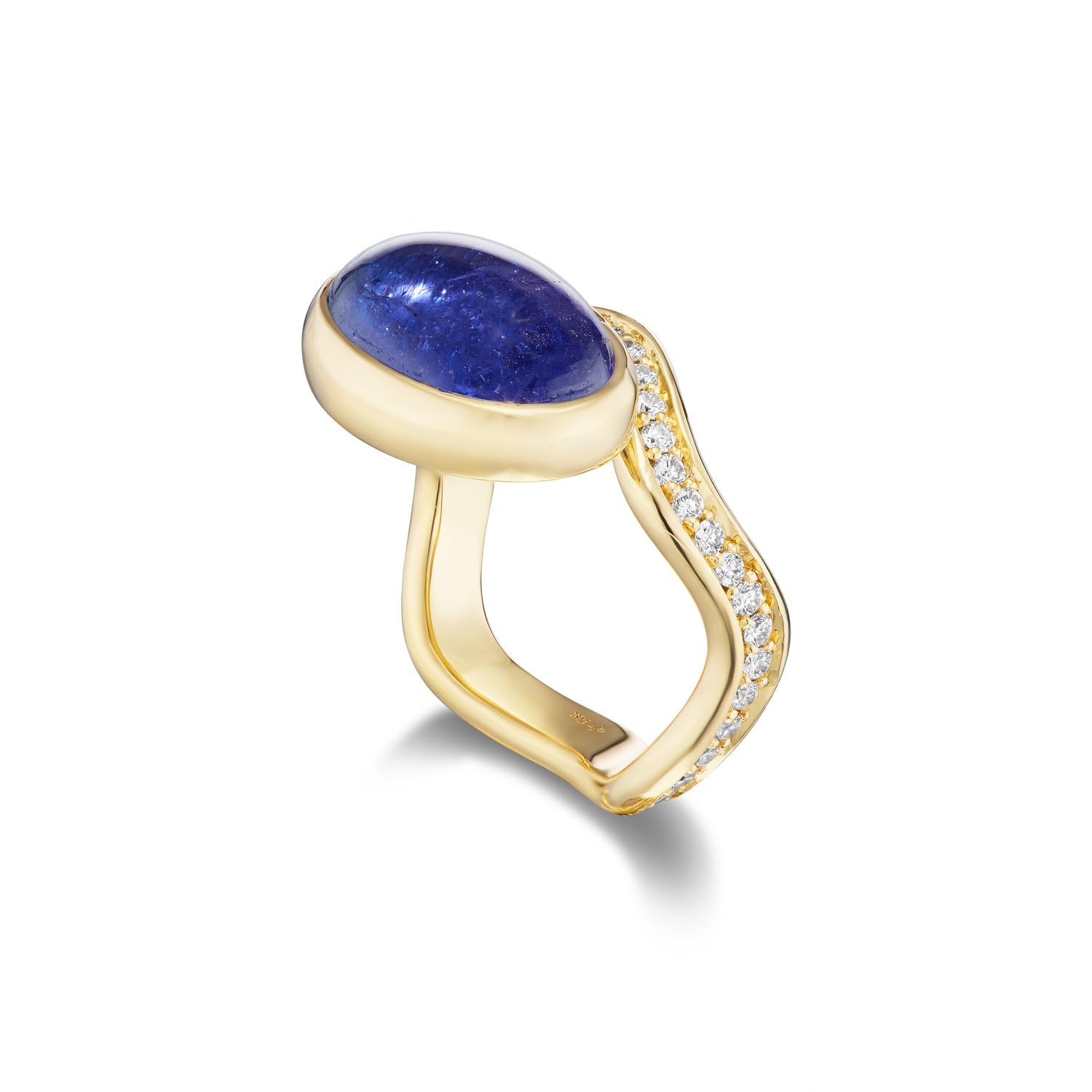 Tanzanite & Diamond Curve Aurora Ring