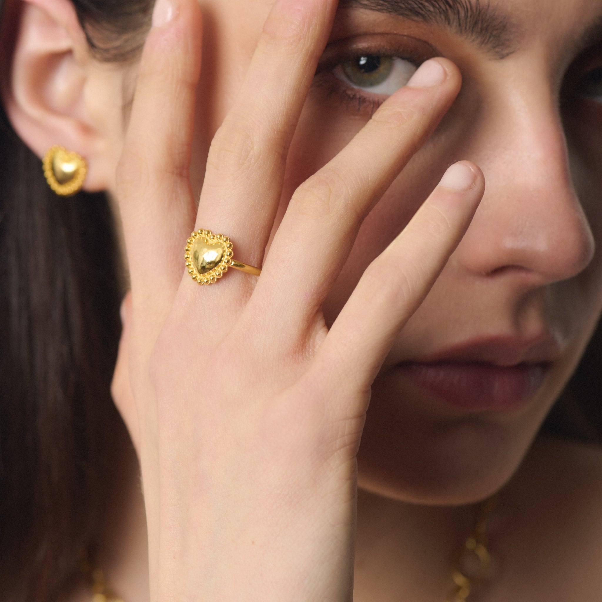 Mini Dot Heart Ring