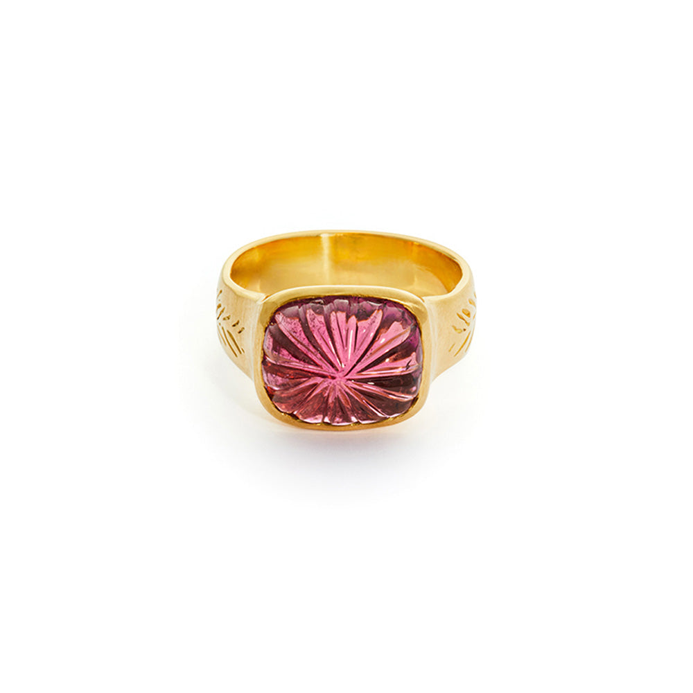 Pink Tourmaline Olive Branch Ring