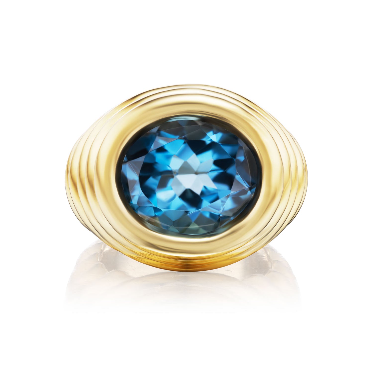 Blue Topaz Ripple Ring