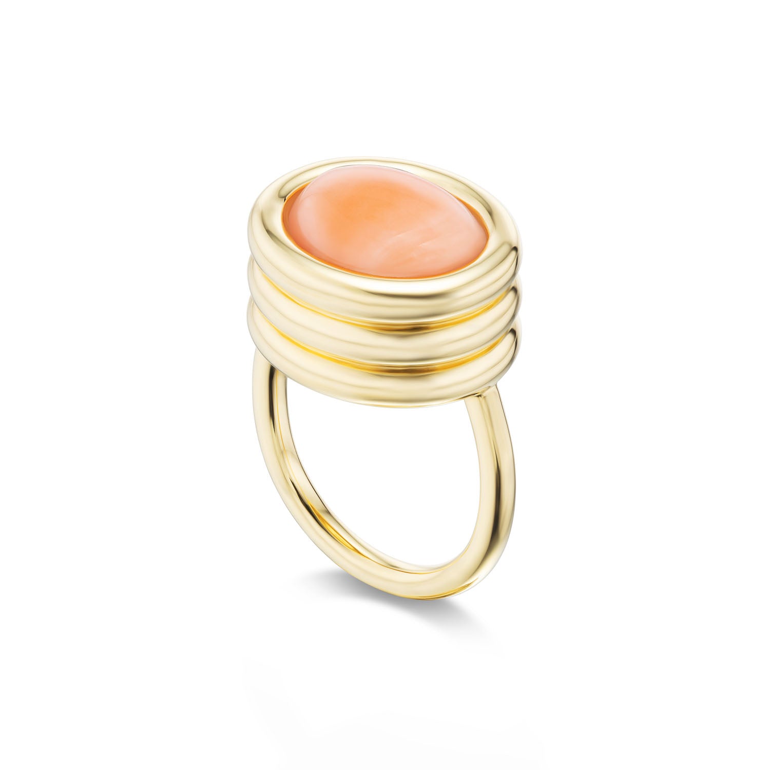 Cabochon Coral Scuba Pinky Ring