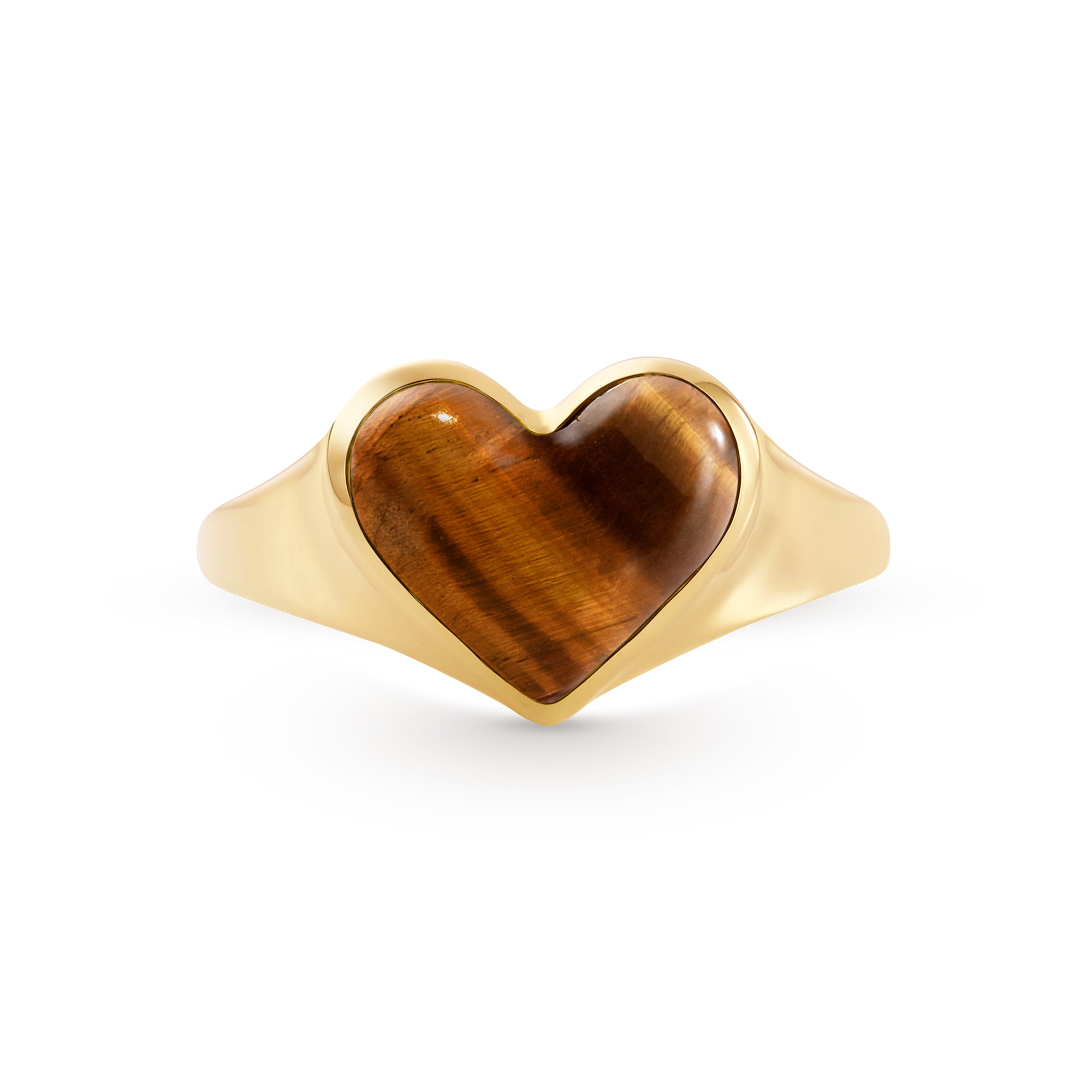 Love Lollipop Mini Ring Yellow Gold with Tiger's Eye