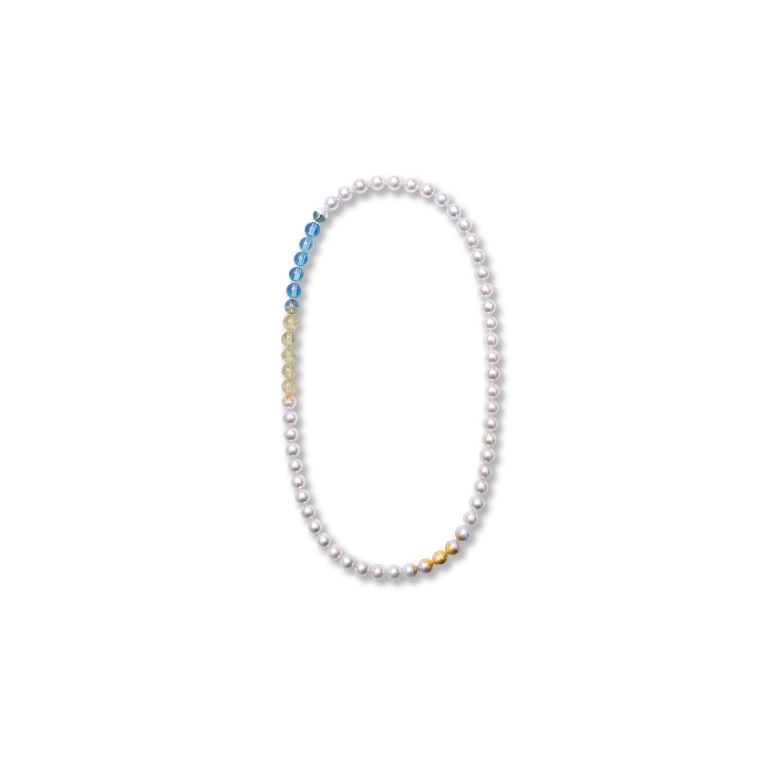 Apatite & Topaz Sectional Pearl Necklace