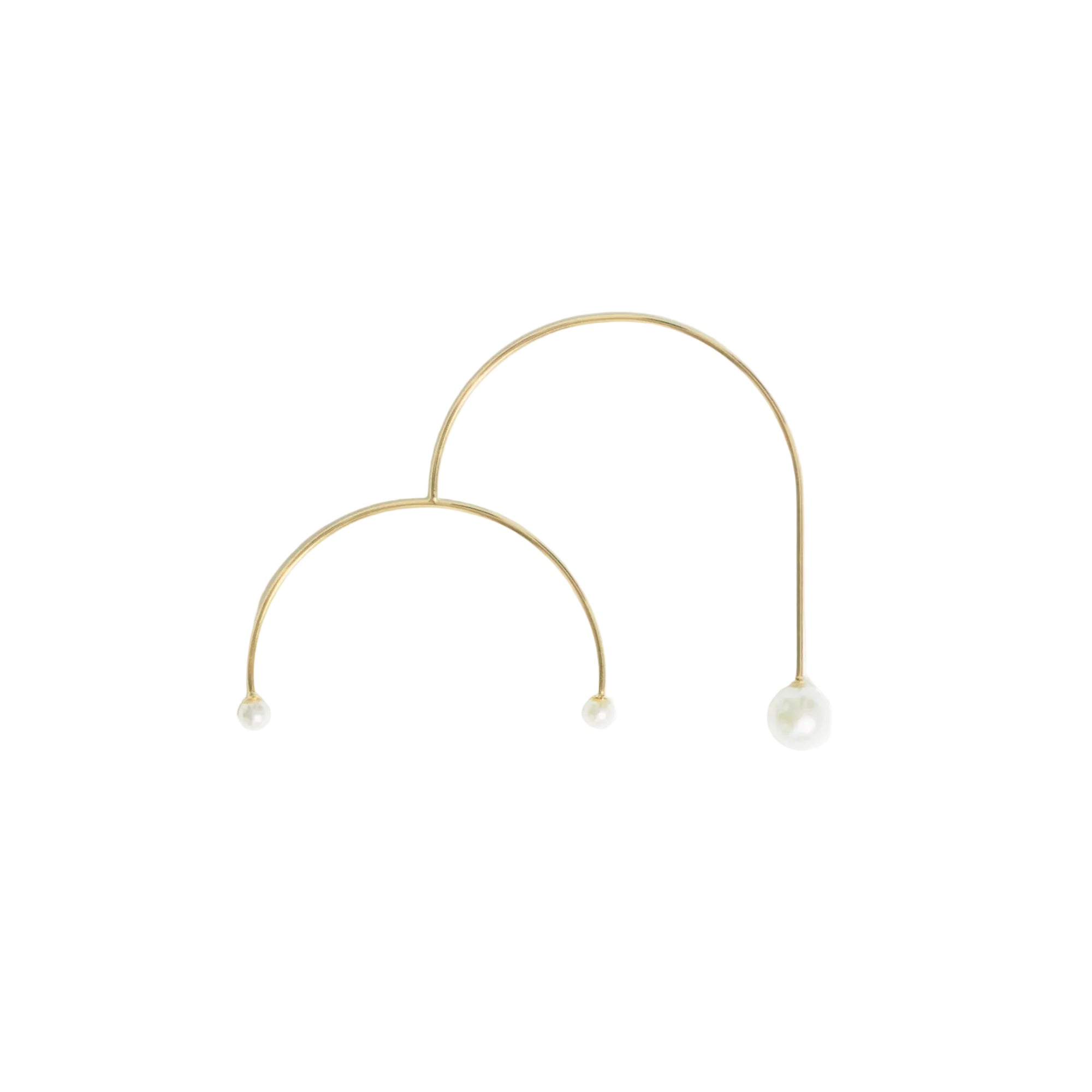 Yellow Gold and Pearl Mobile Chandelier Earring 9