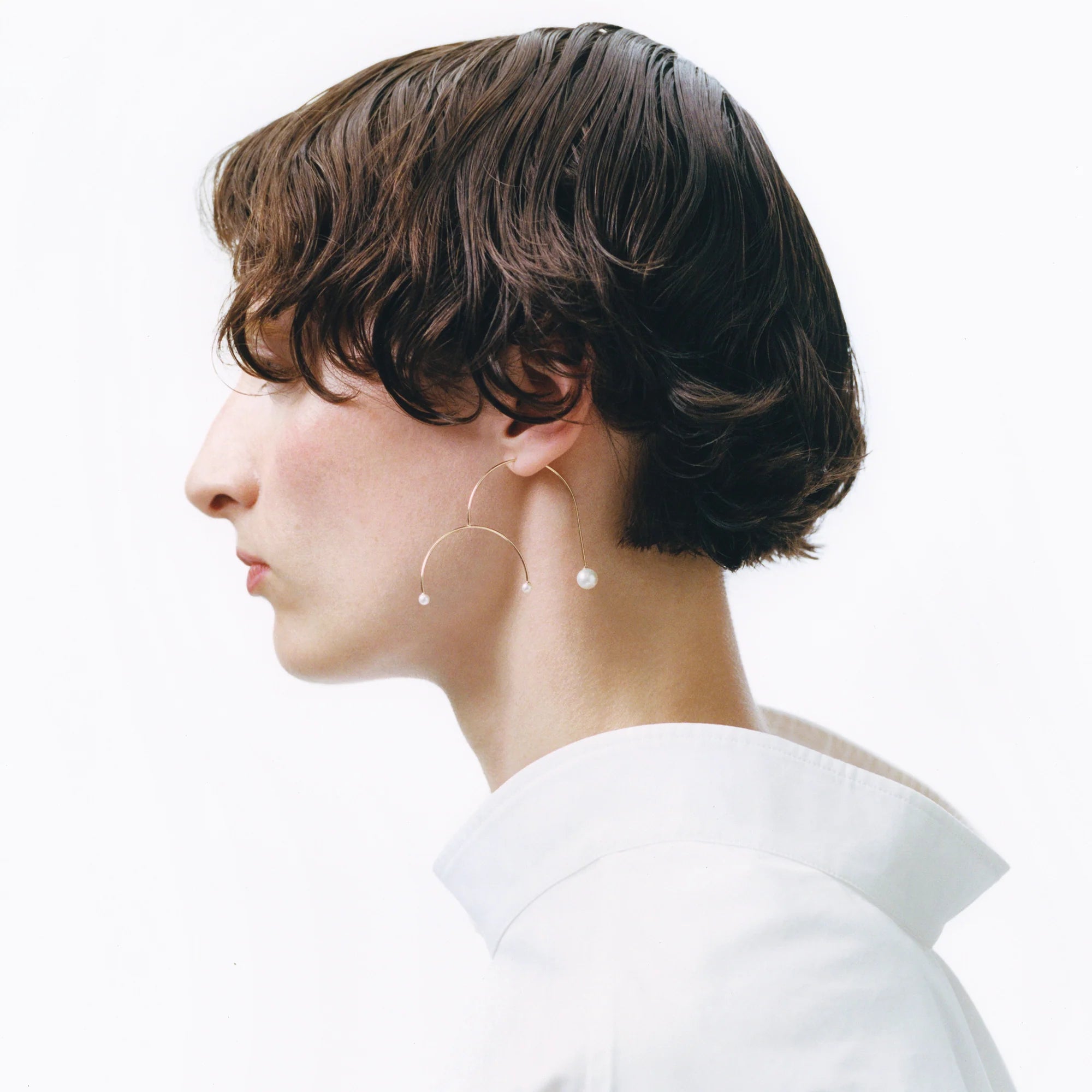 Yellow Gold and Pearl Mobile Chandelier Earring 9