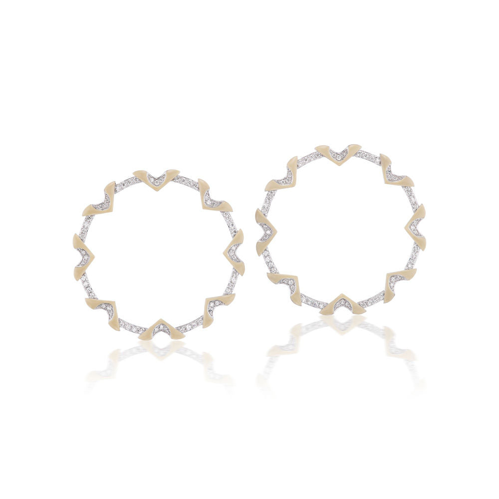 A pair of Taupe Circle Hoop Earrings by Matturi.