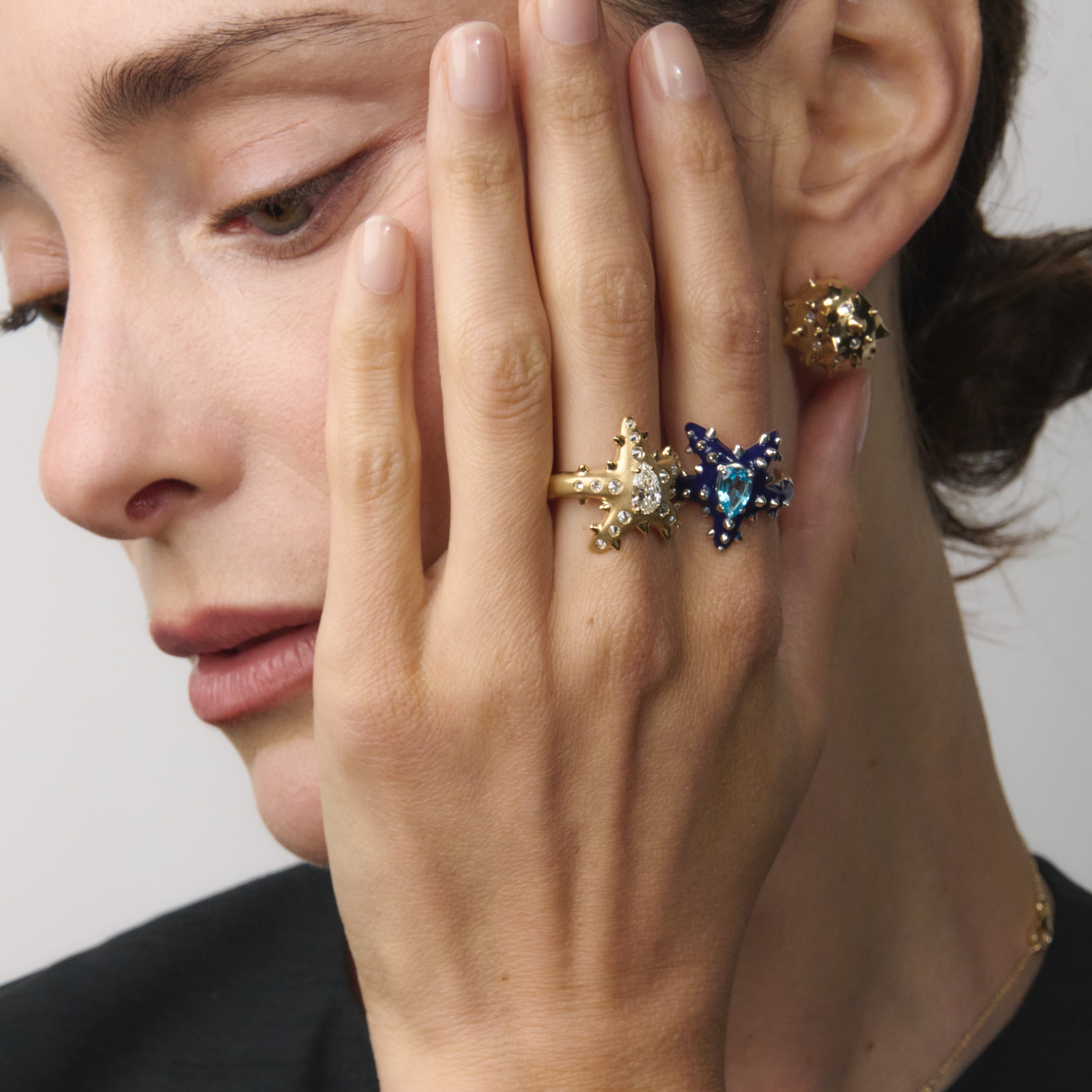 Spinosetti Navy Blue Topaz Star Ring