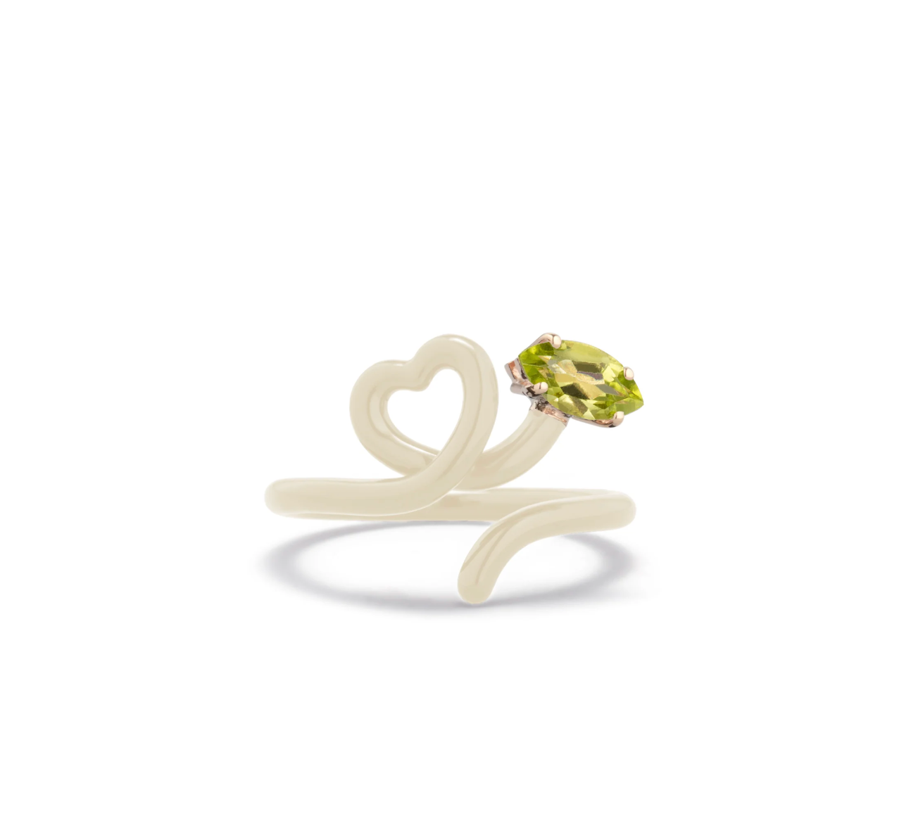 Panna Baby Vine Heart Ring with Peridot