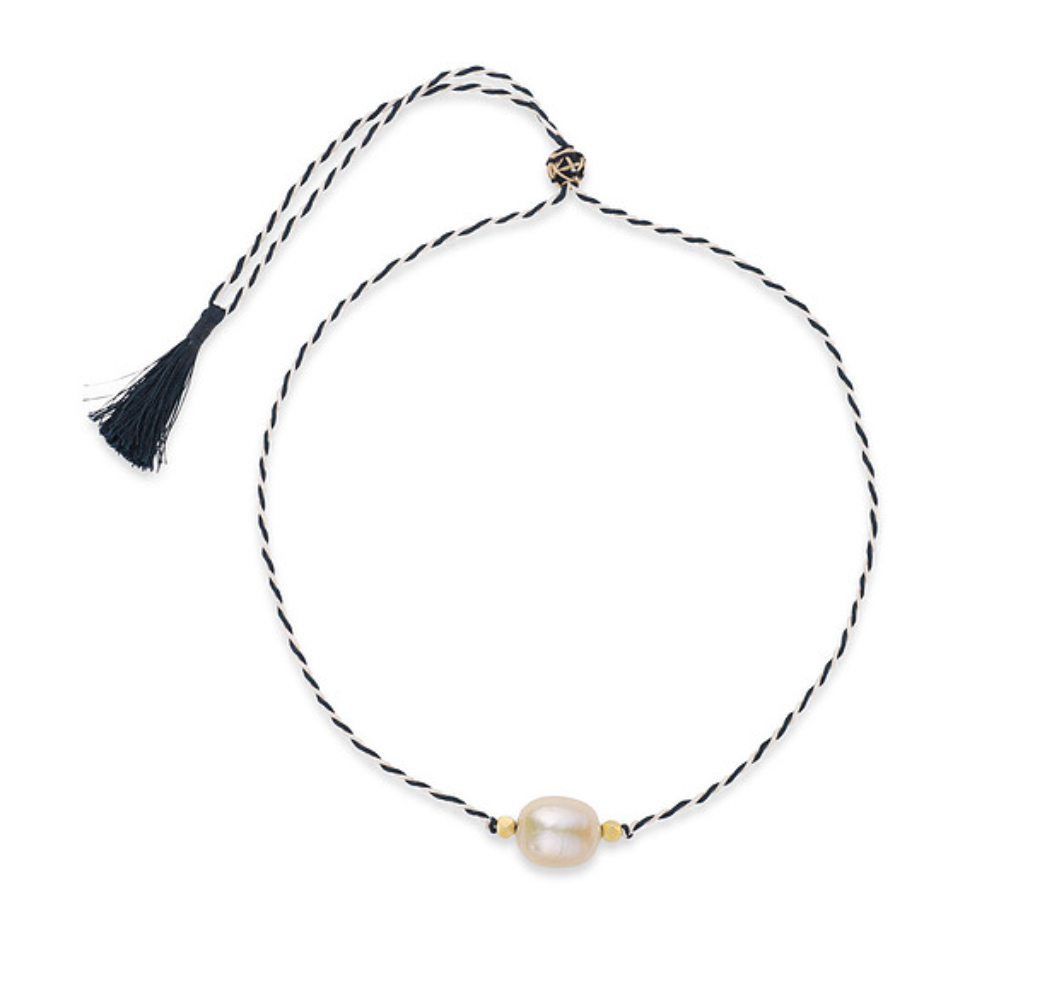 White Pearl Chota Cord Necklace