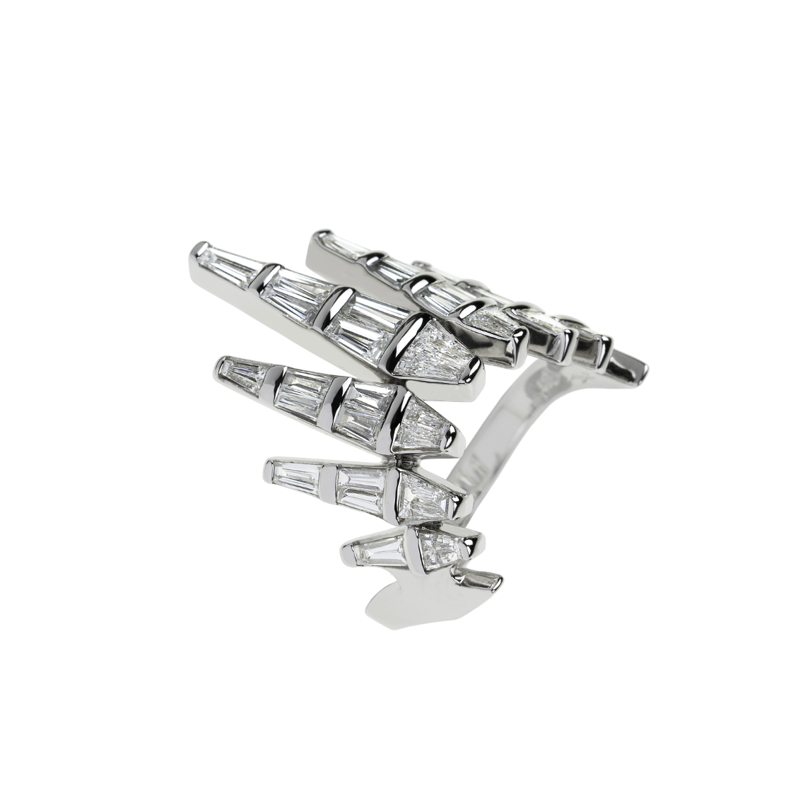 White Diamond Spectrum Ring in White Gold