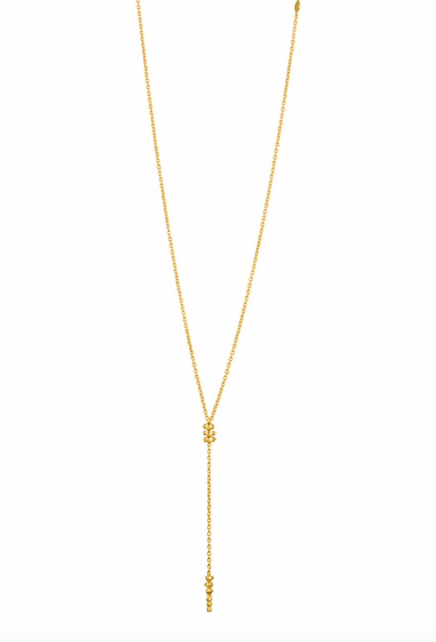 Jali breeze drop chain necklace in yellow gold