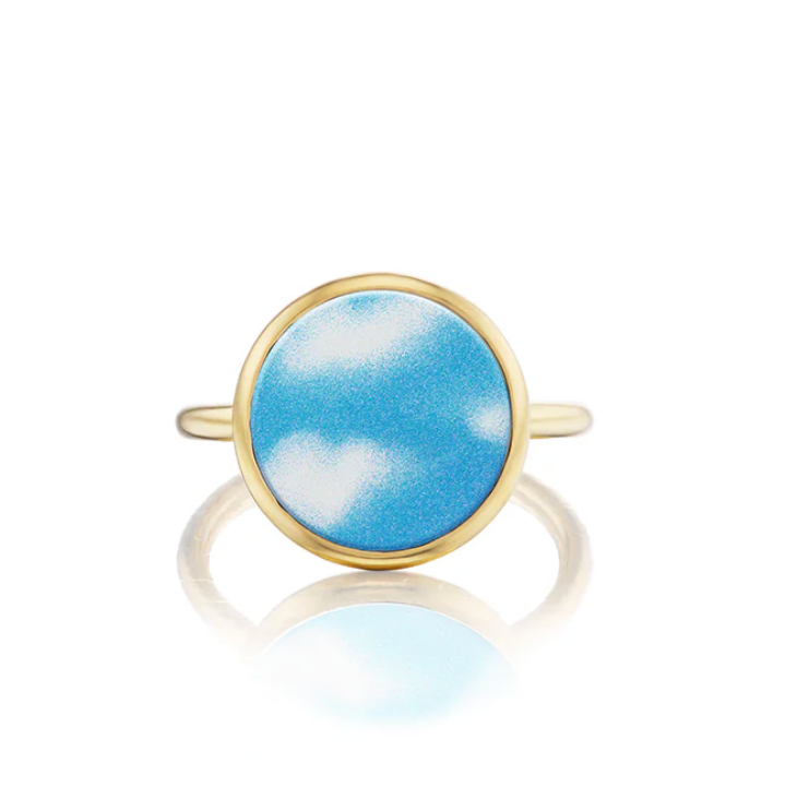 Art Dreamy Clouds Ring in Yellow Gold