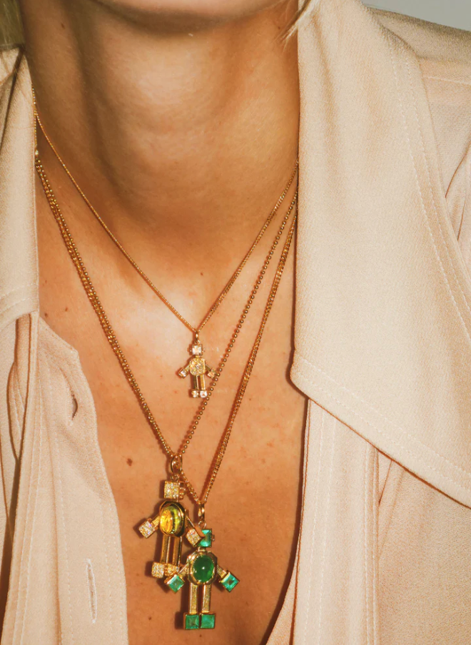 Van Nano Heart Chain in Yellow Gold