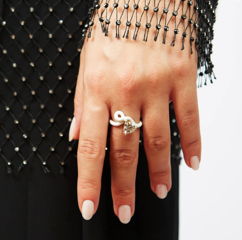 Bubblegum Pink Baby Vine Ring with Amethyst