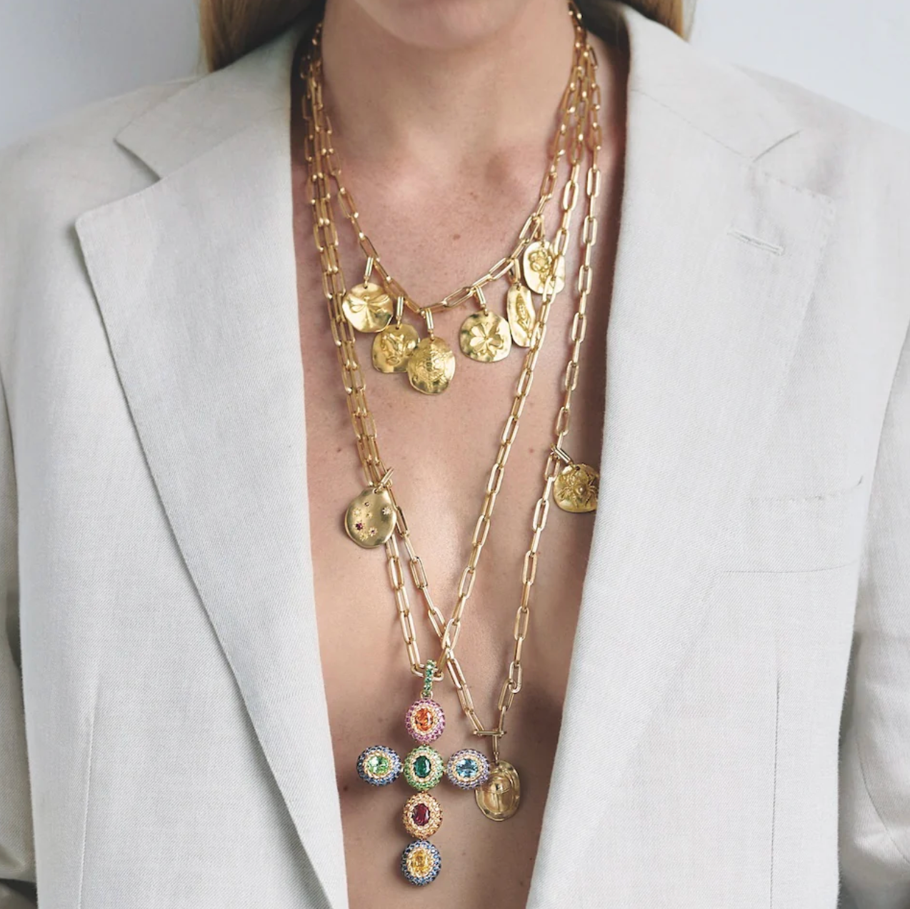 Short Lien Or Necklace in Yellow Gold