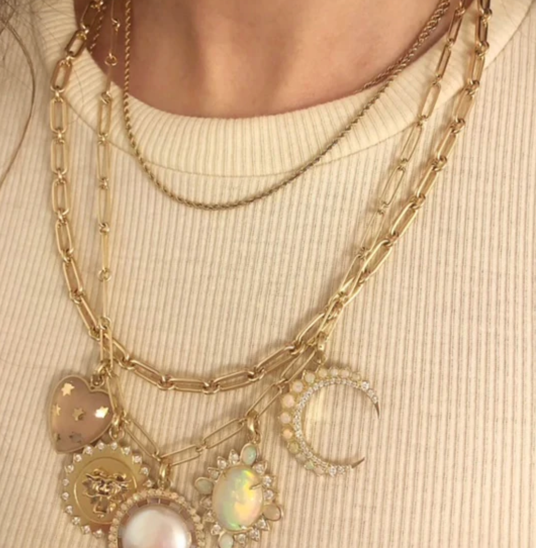 Alternating Link Grover Chain in yellow gold