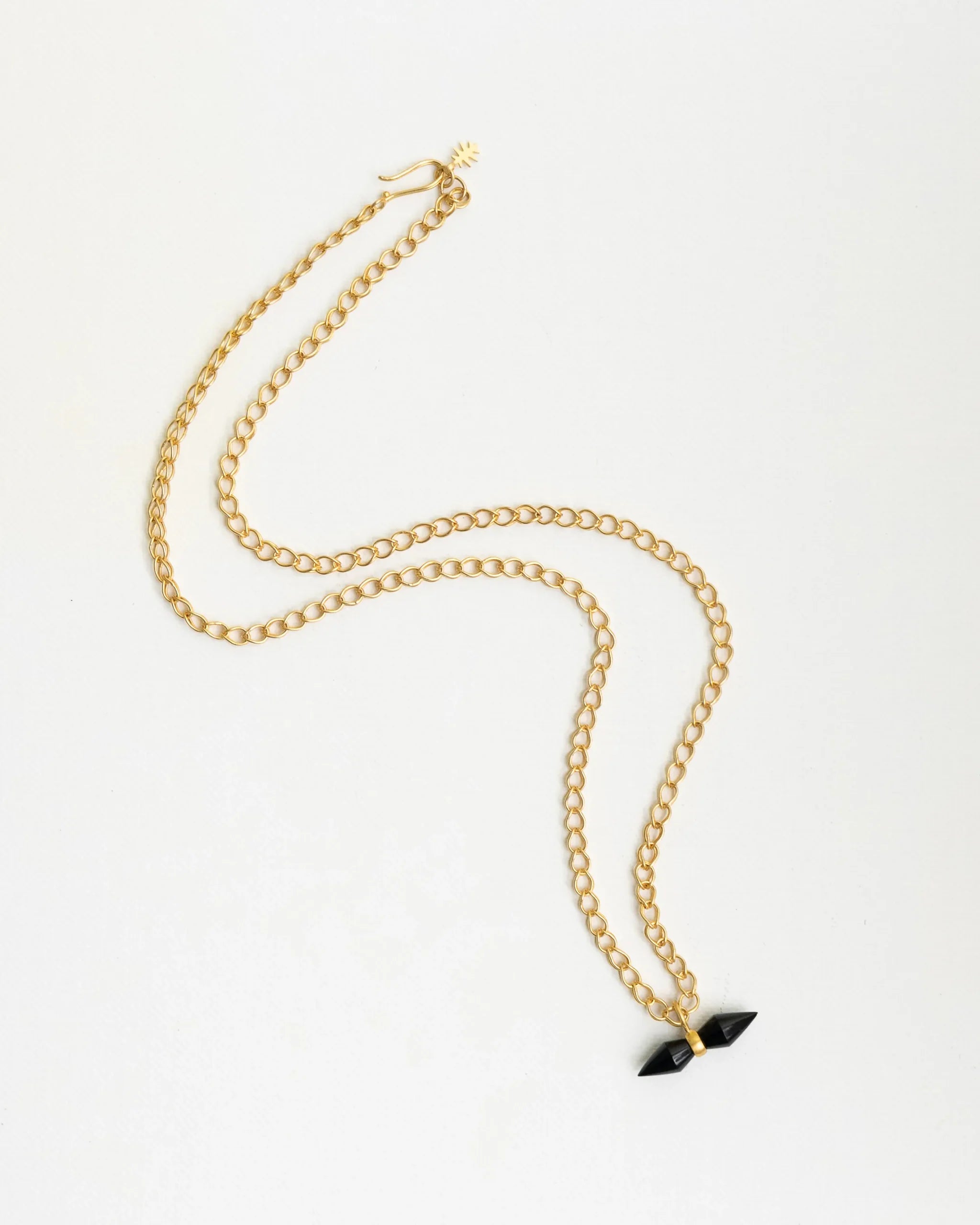 Onyx Seed Vessel Charm in Yellow Gold
