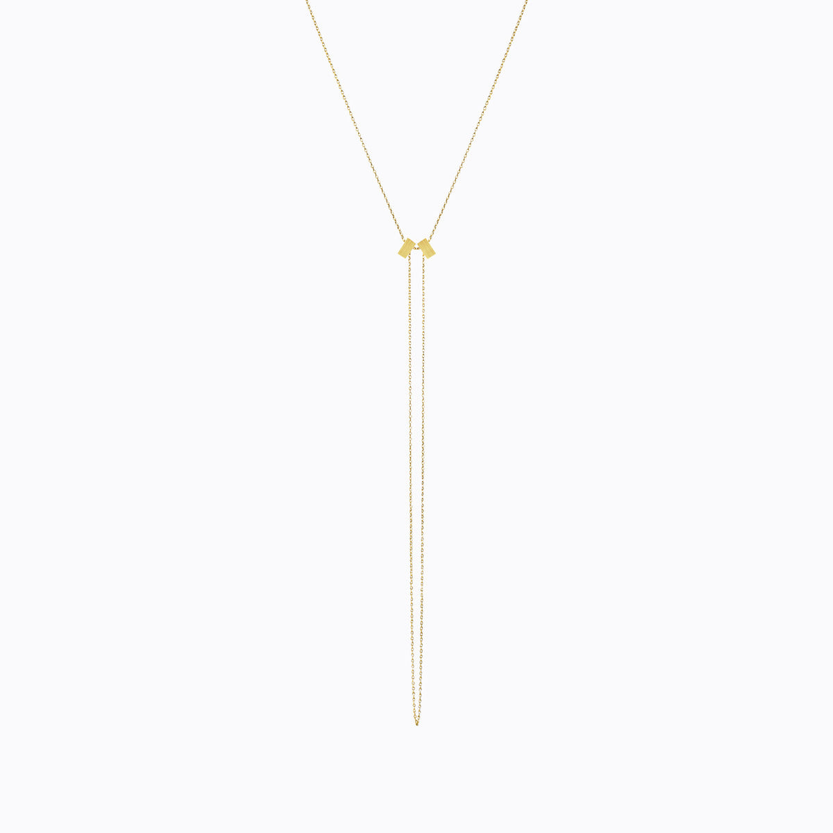 Adjustable Cube Necklace 01 in Yellow Gold