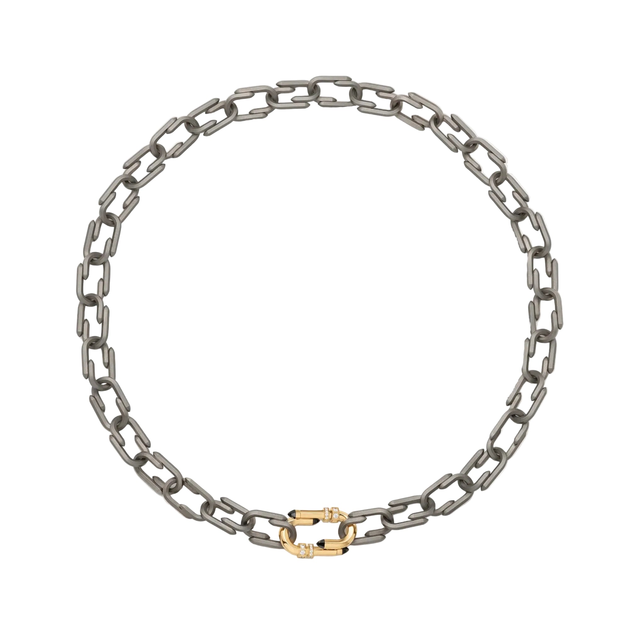 Grey Titanium and Yellow Gold Try Me Necklace