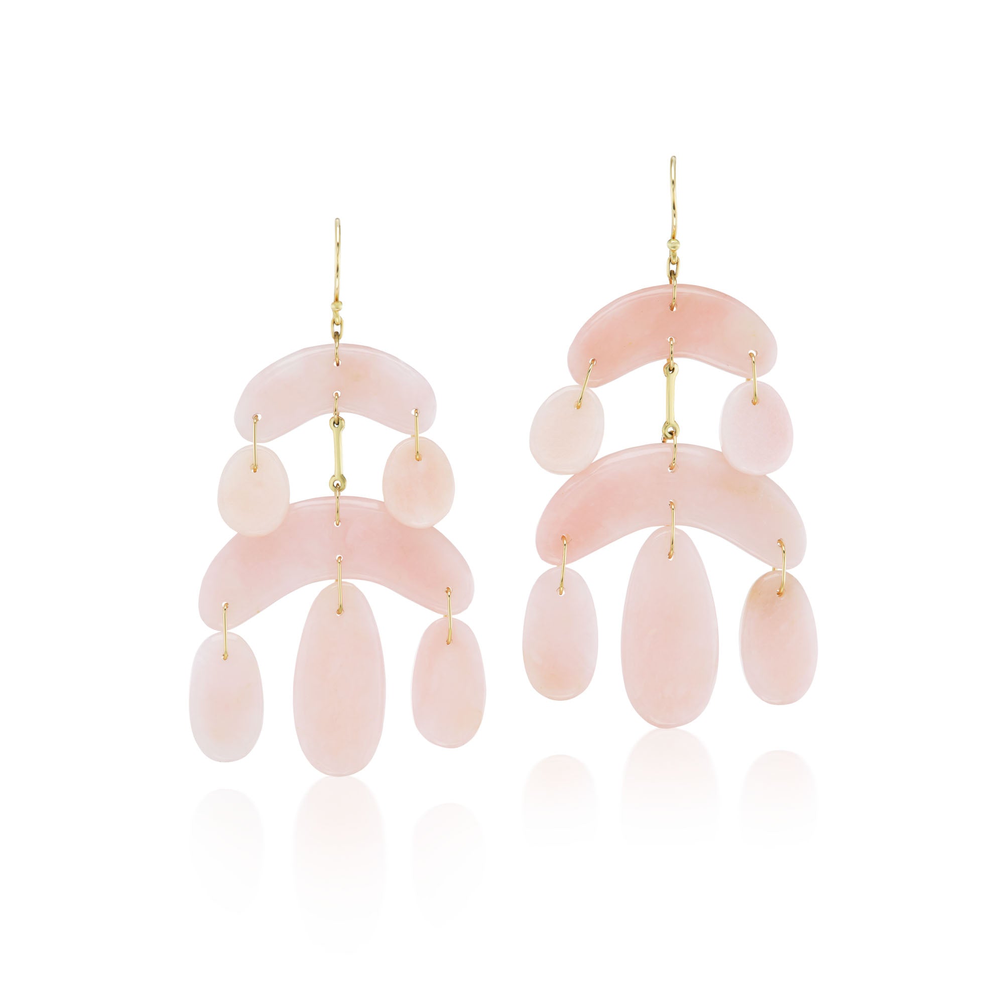 Pink Opal Tiny Chandelier Earrings