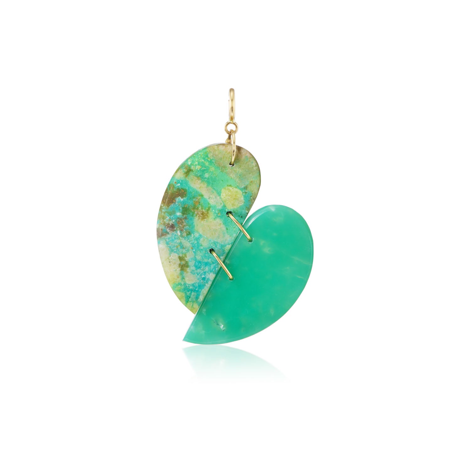 Green Turquoise Heart Charm