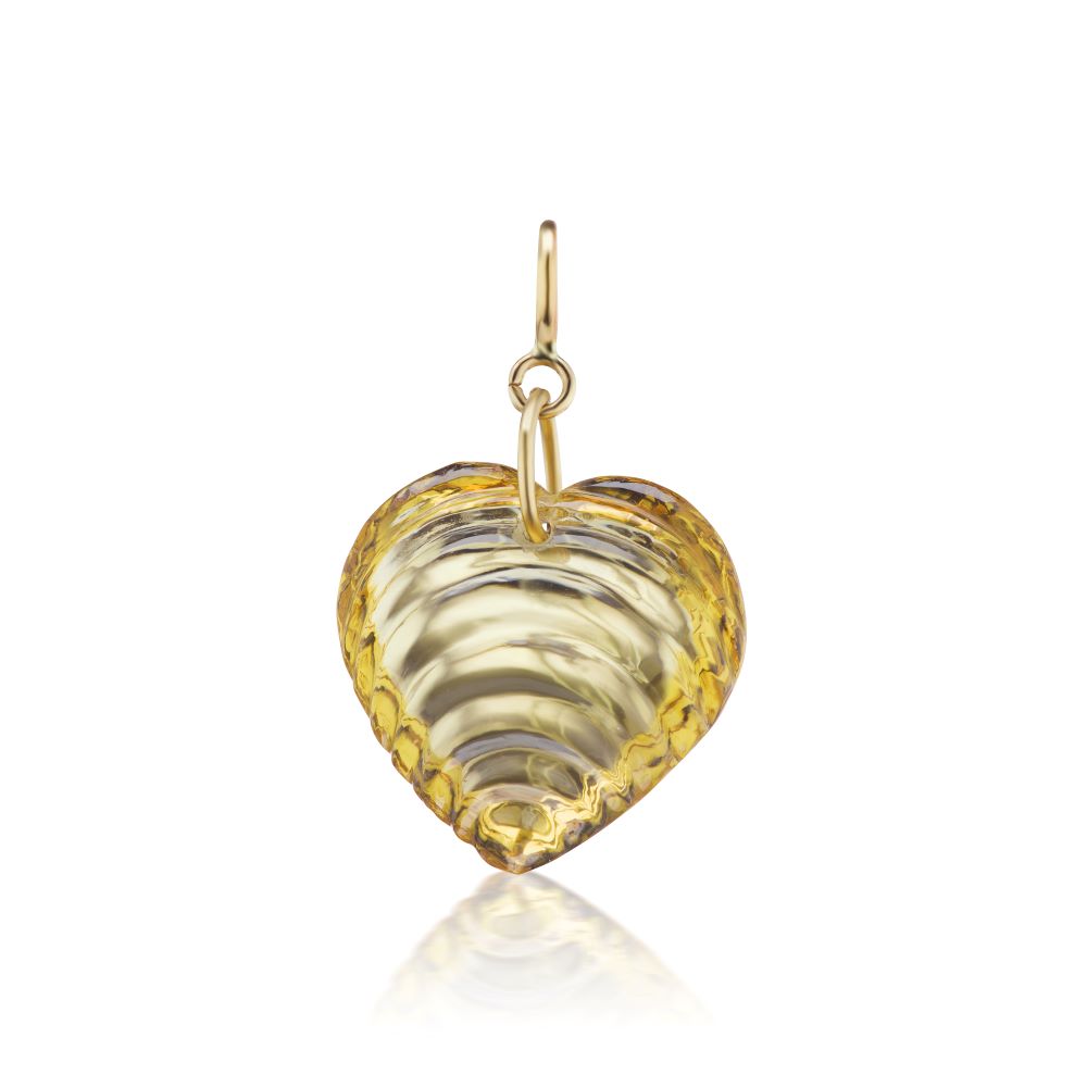 Citrine Ripple Heart Charm