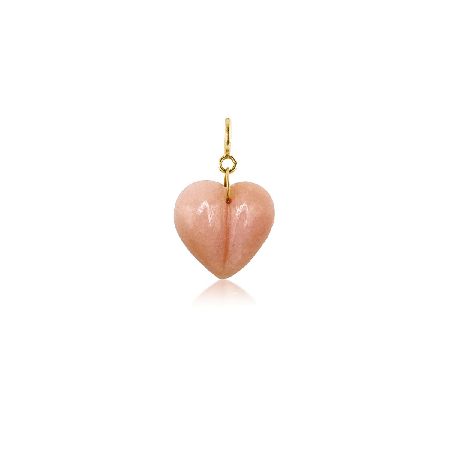 Pink Opal Mini Split Heart Charm