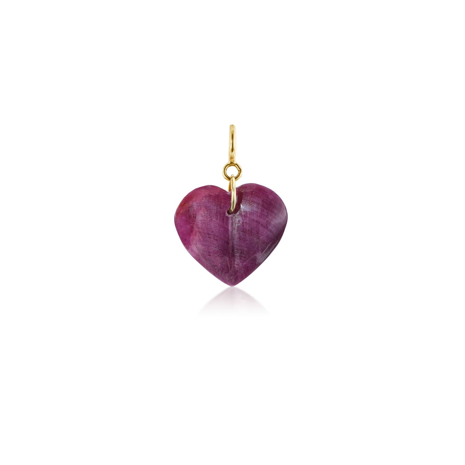 Ruby Mini Split Heart Charm