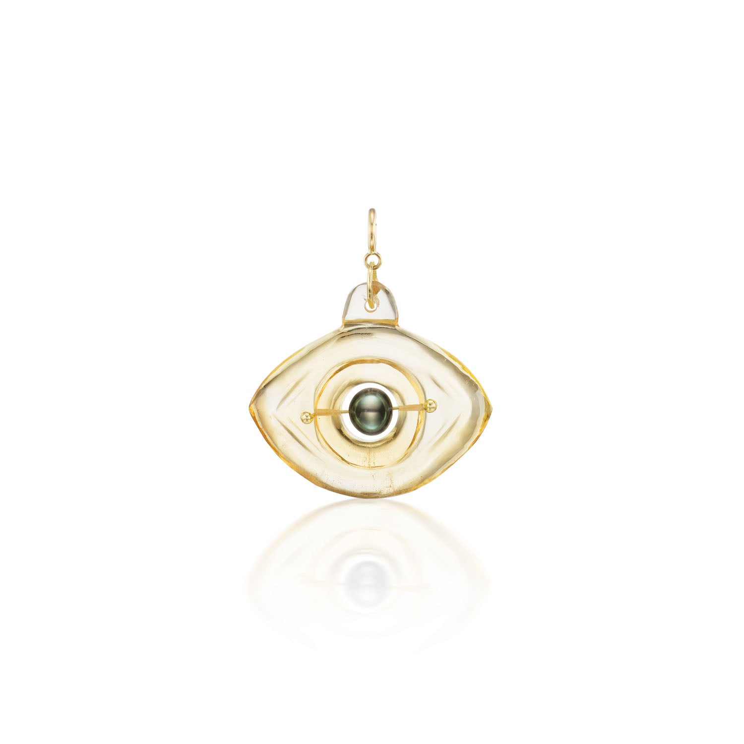 Citrine & Tahitian Pearl Eye Charm