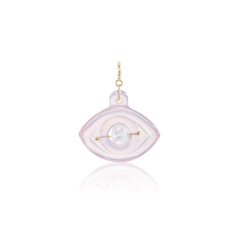 Rose Quartz & Pearl Stone Eye Charm