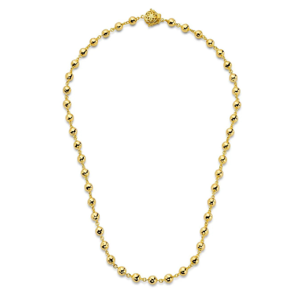 XL Hammered Ball Chain in Yellow Gold
