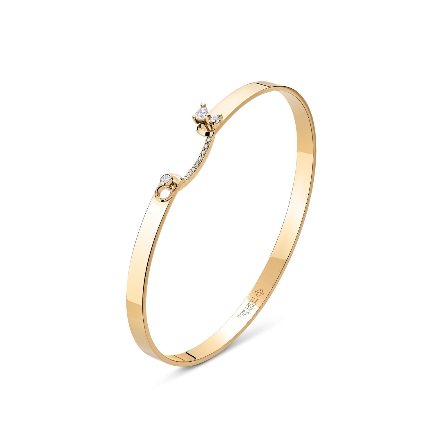 Diamond Cocktail Time Mood Bangle in Yellow Gold