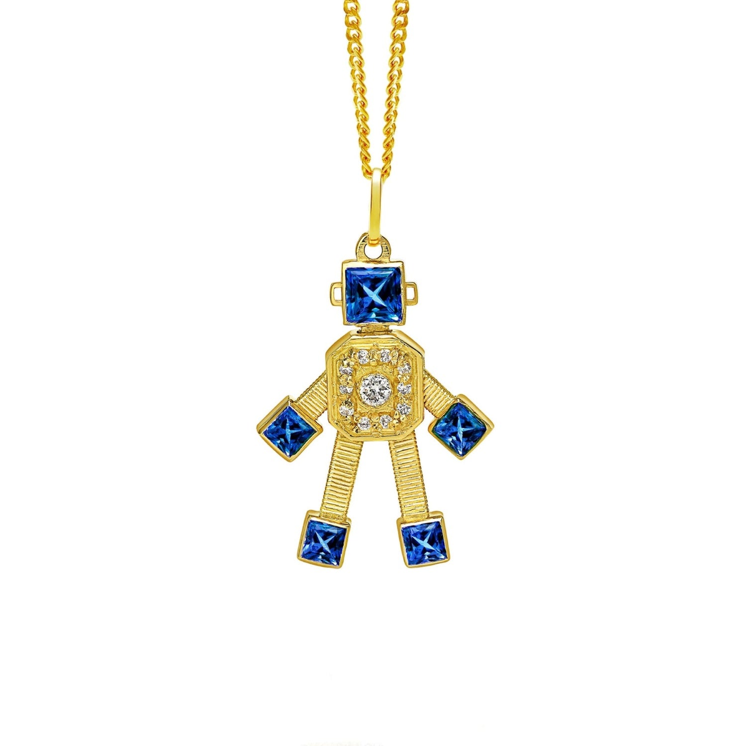 Tanzanite Van Mini Heart Pendant in Yellow Gold