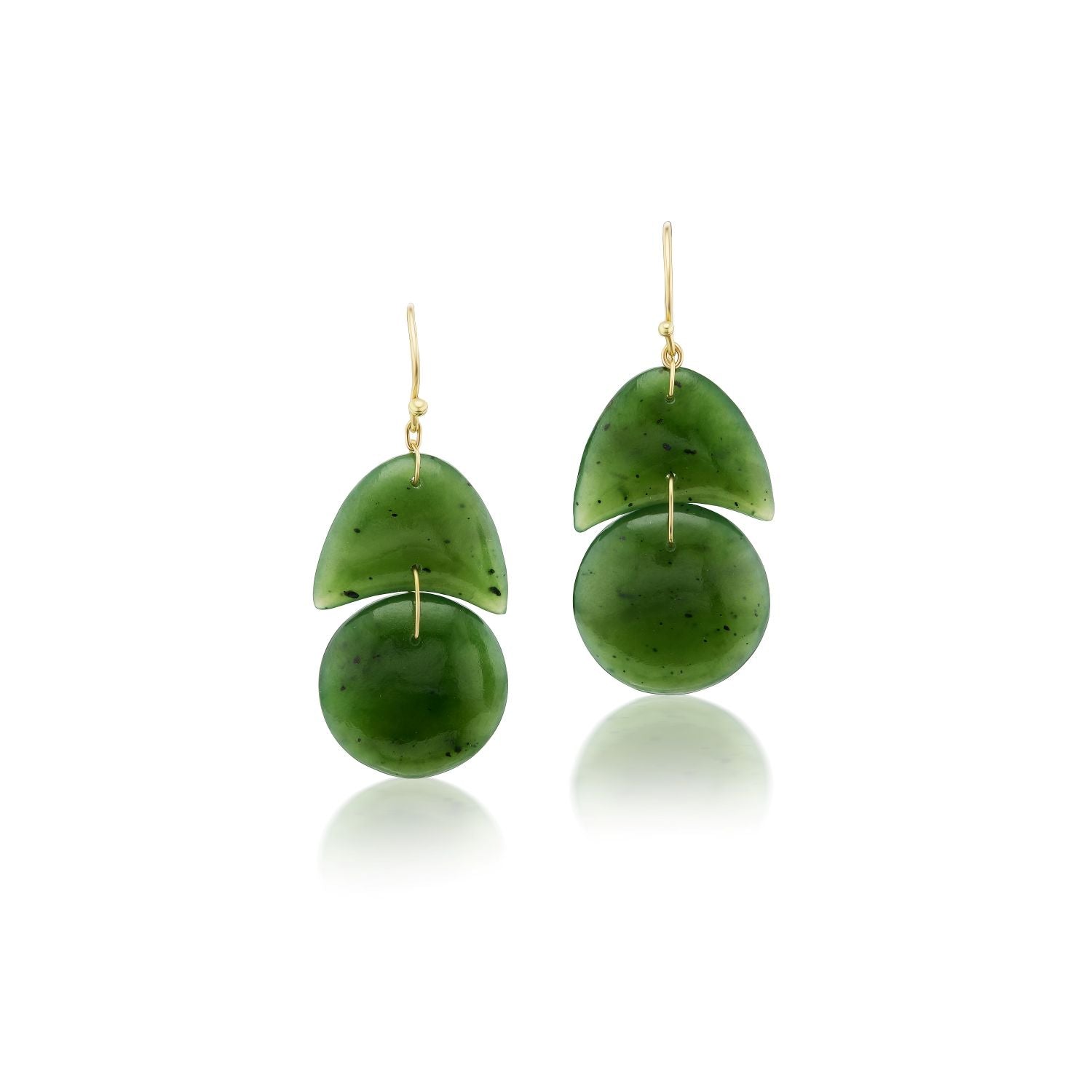 Tiny Arp Earrings with Jade
