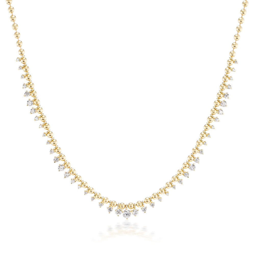 A Vice Versa Kin Necklace, adorned with white diamonds.