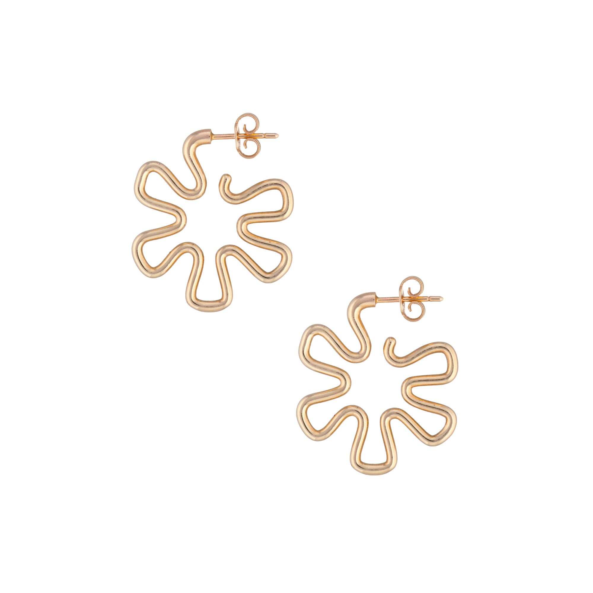 Small Daisy Hoops in Yellow Gold