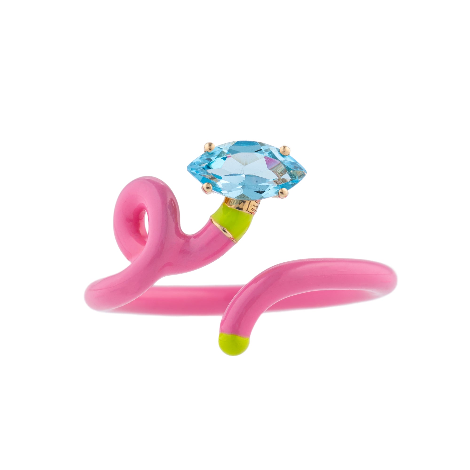 Topaz, Pink & Lime Green Baby Vine Ring