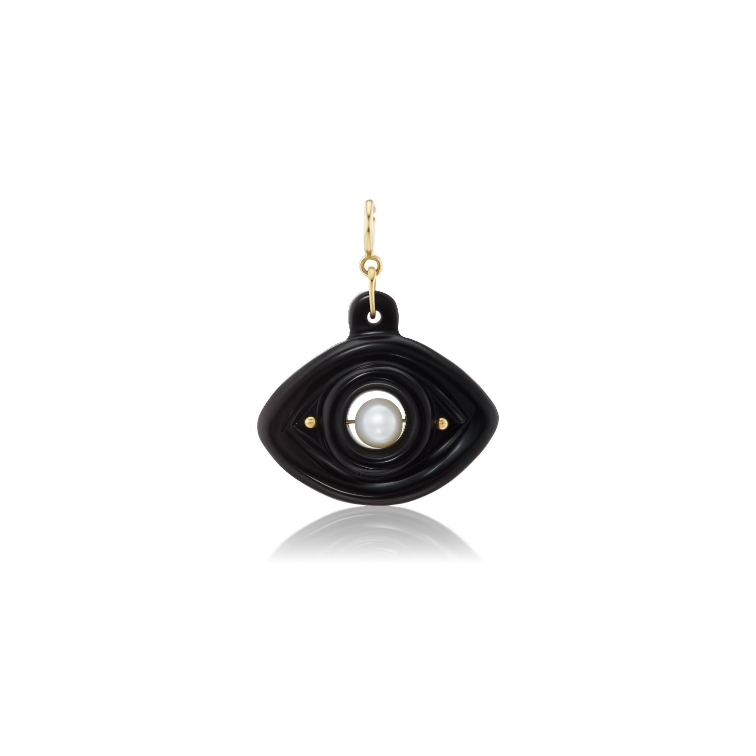 Ten Thousand Things carved crystal eye charm with Black Onyx